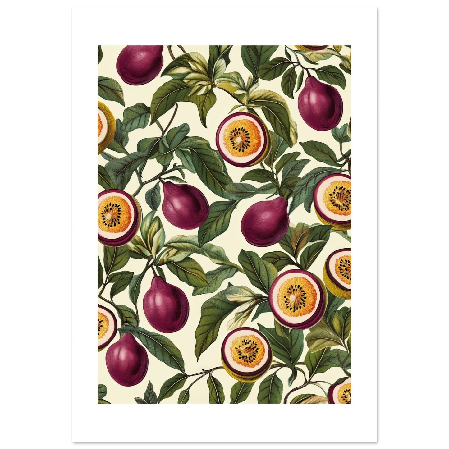 A pattern of Passionfruits