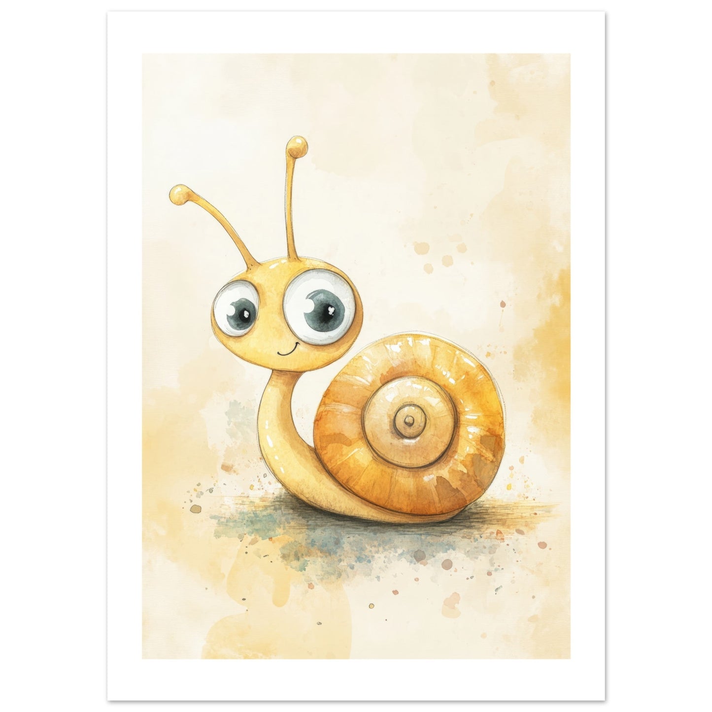 Kids Poster - Cute Snail As A Colorful Painting 1