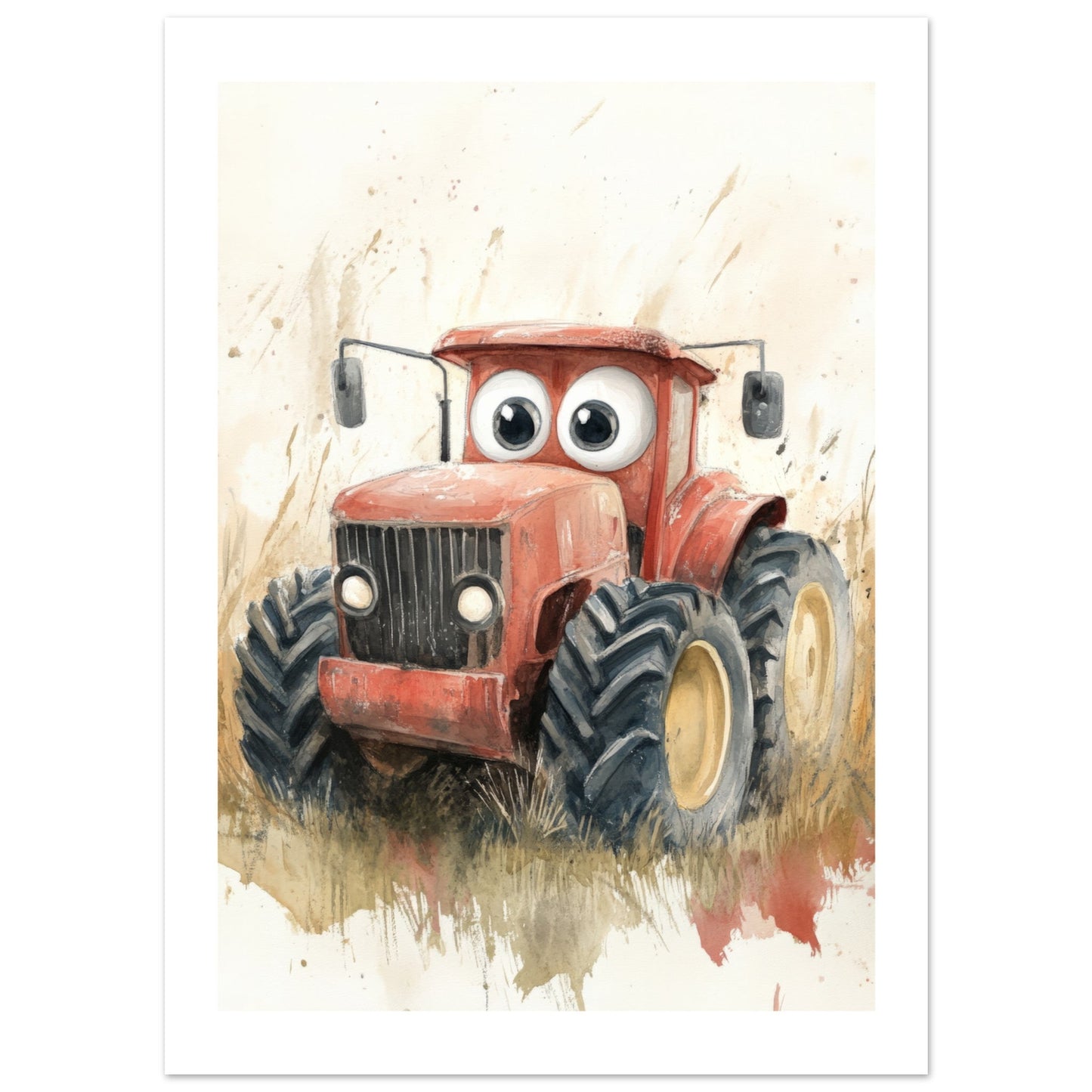 Kids Poster - Cute Tractor As A Colorful Painting 2