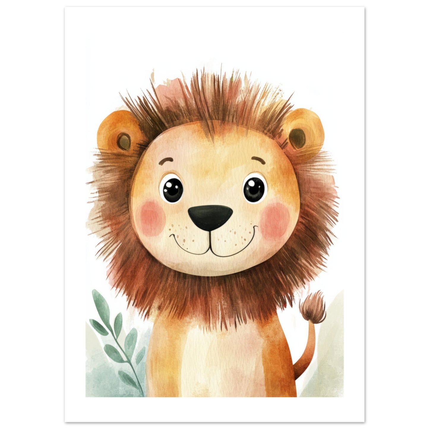 Kids Poster - Cute Lion As A Colorful Painting 1