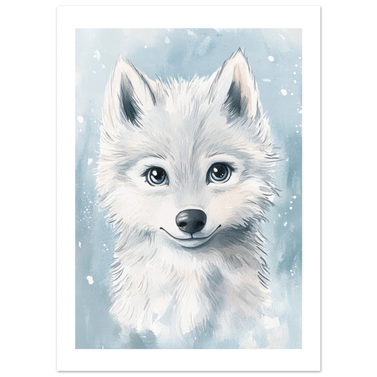 Kids Poster - Cute Wolf As A Colorful Painting