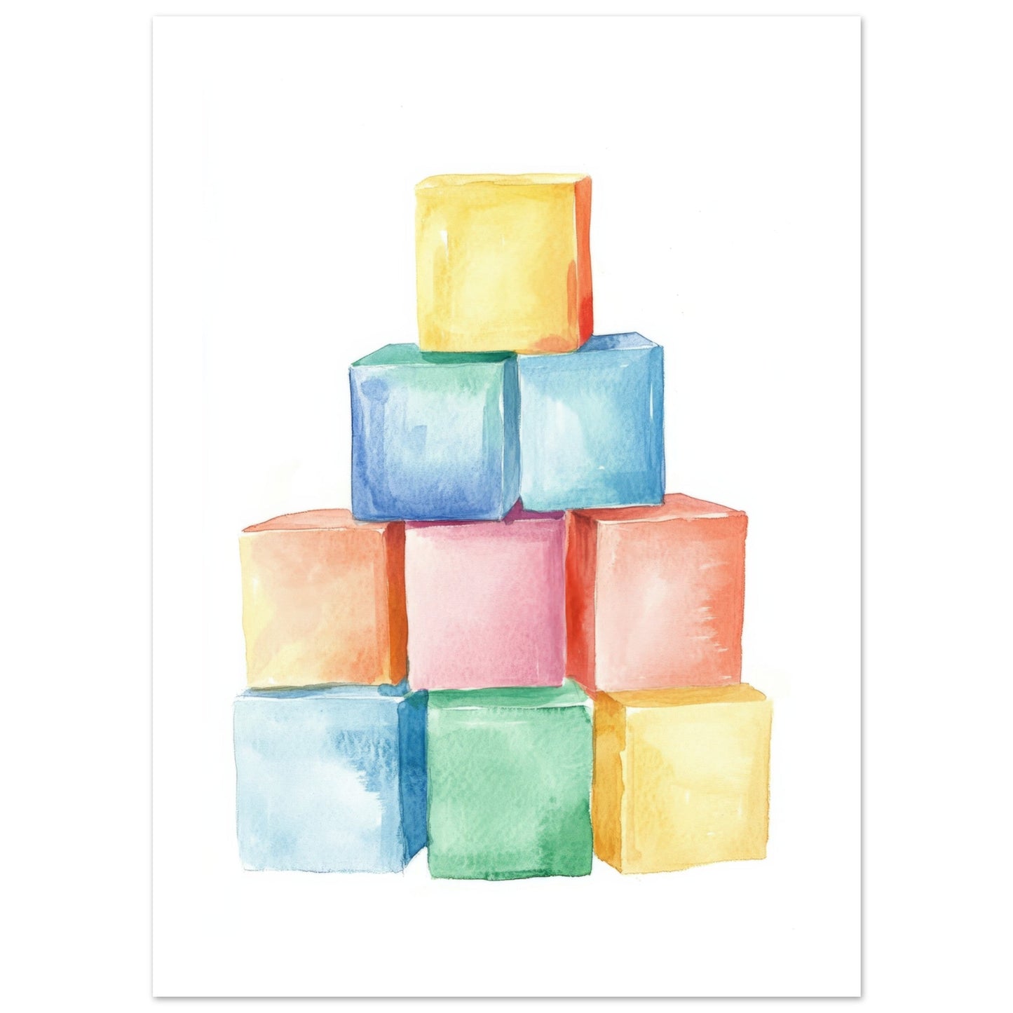 Kids Poster - Blocks As A Colorful Painting