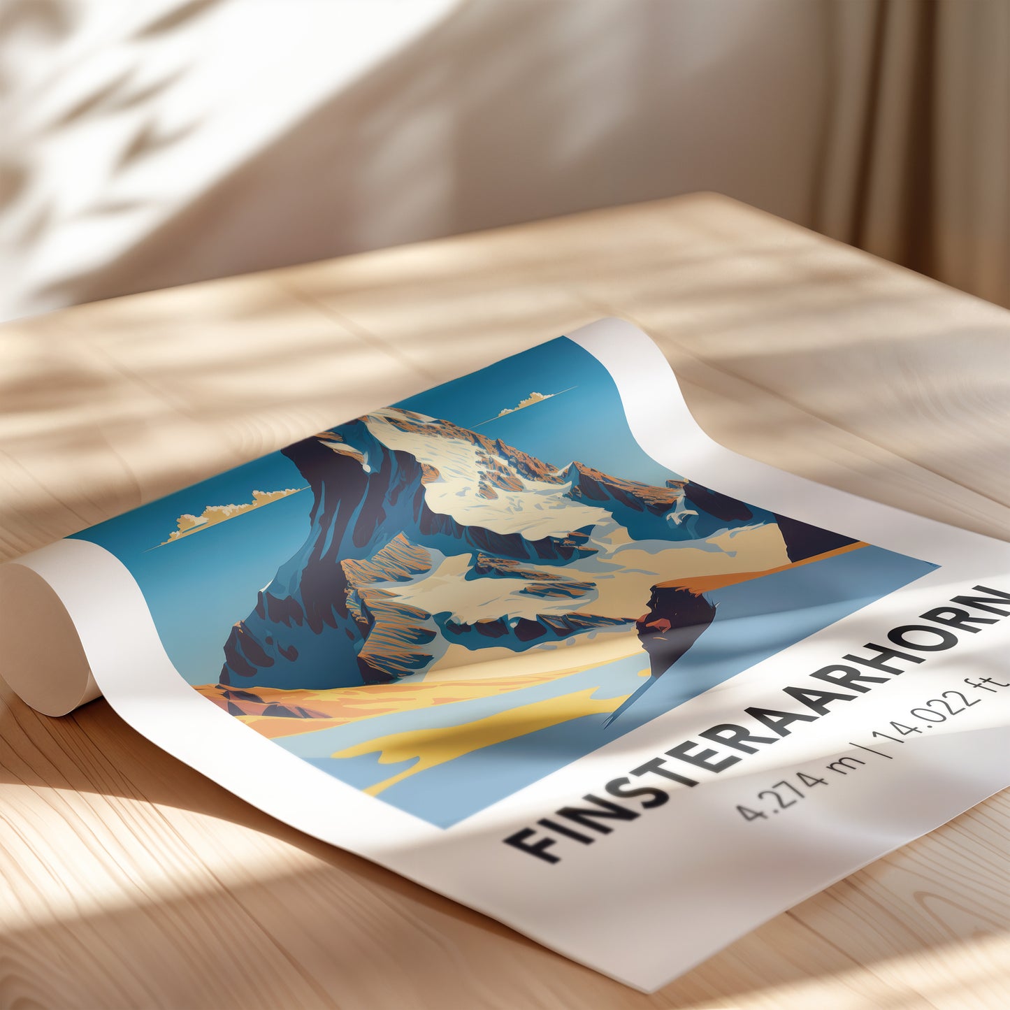 Finsteraarhorn poster, Finsteraarhorn print, Finsteraarhorn wall art
