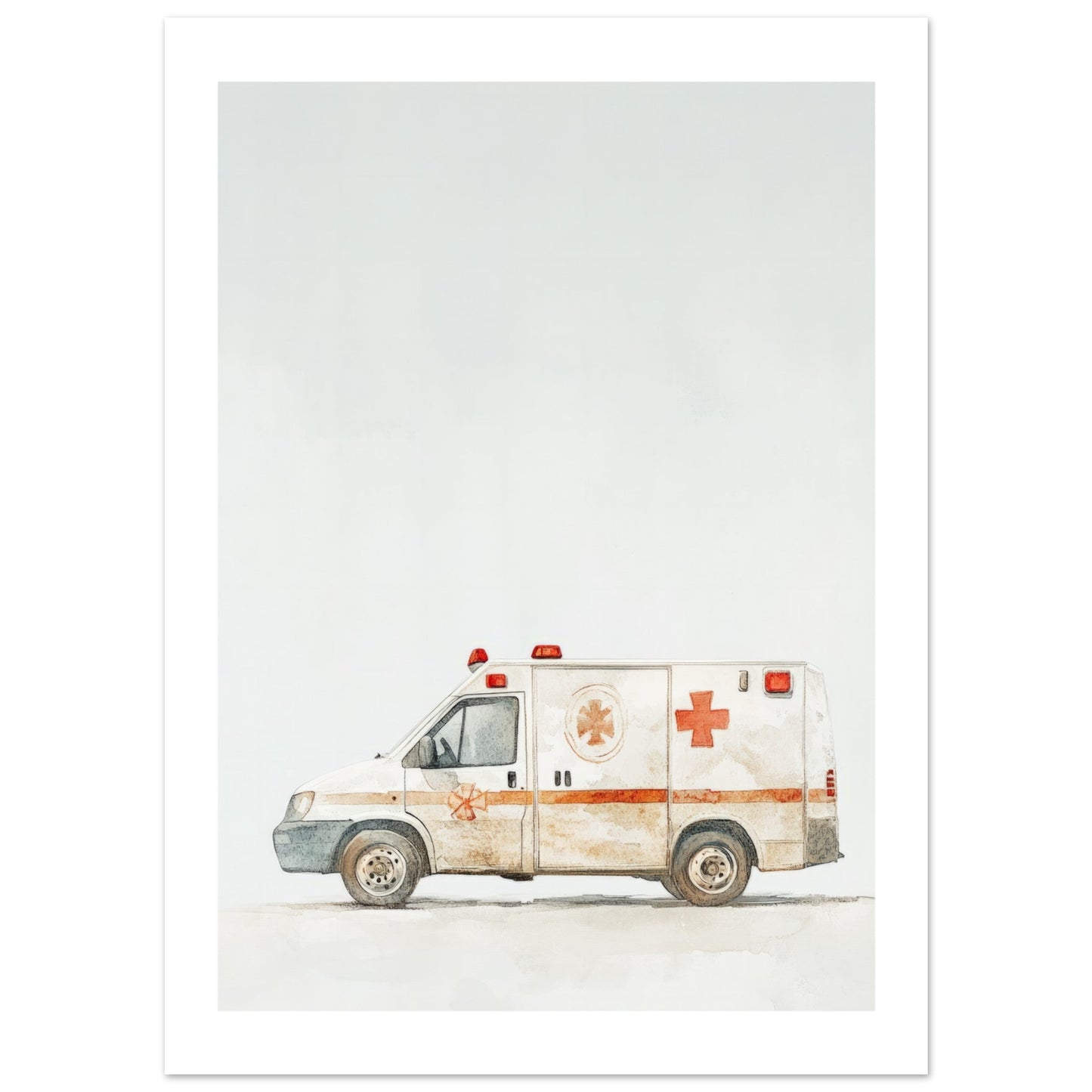 Kids Poster - Ambulance As A Colorful Painting 3
