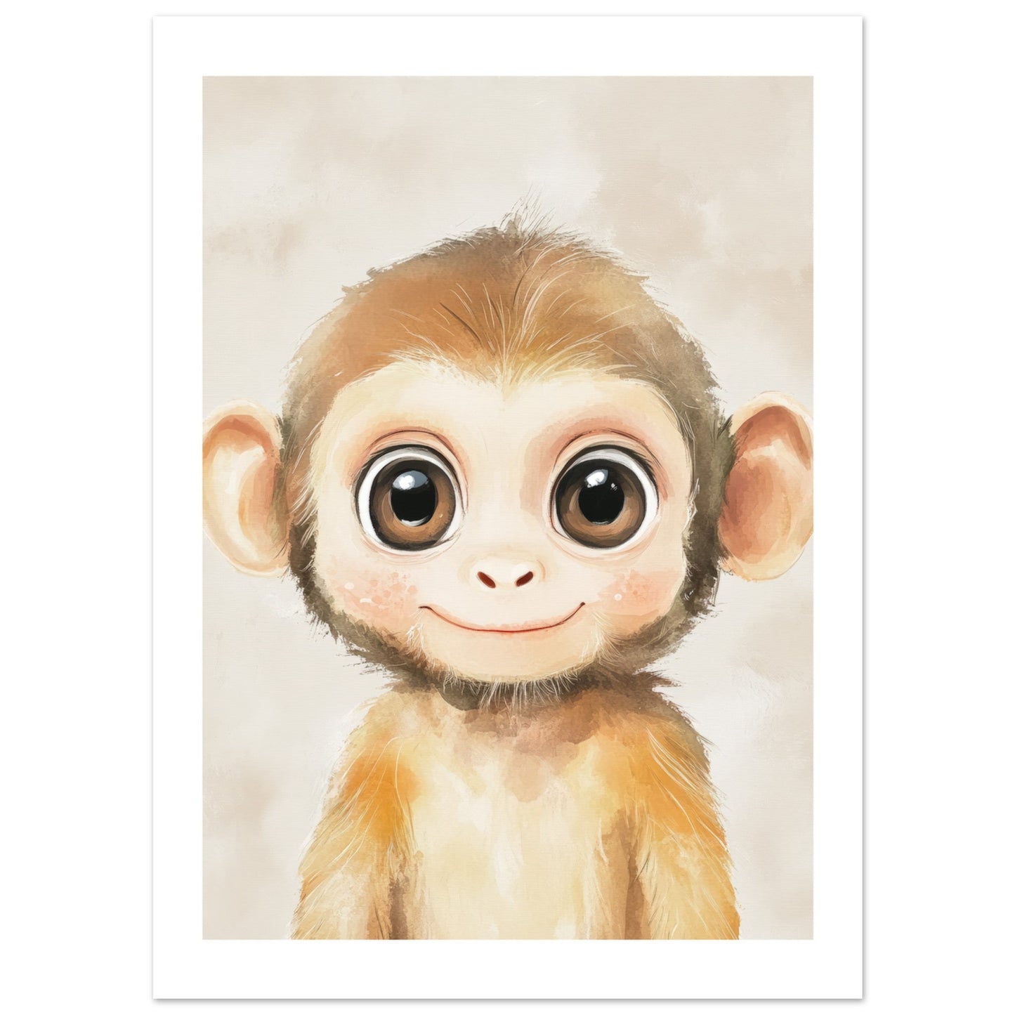 Kids Poster - Cute Monkey As A Colorful Painting 3