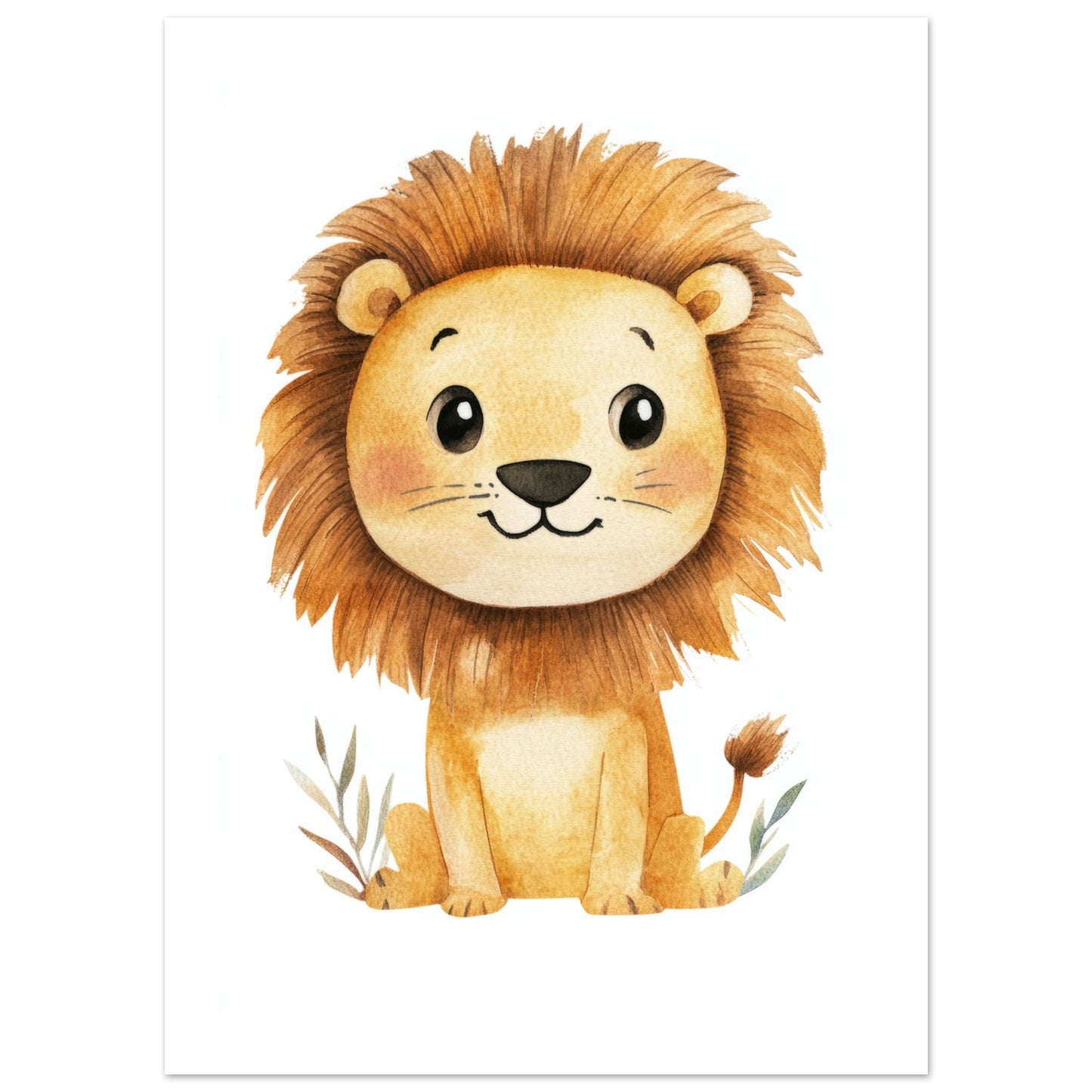 Kids Poster - Cute Lion As A Colorful Painting 2