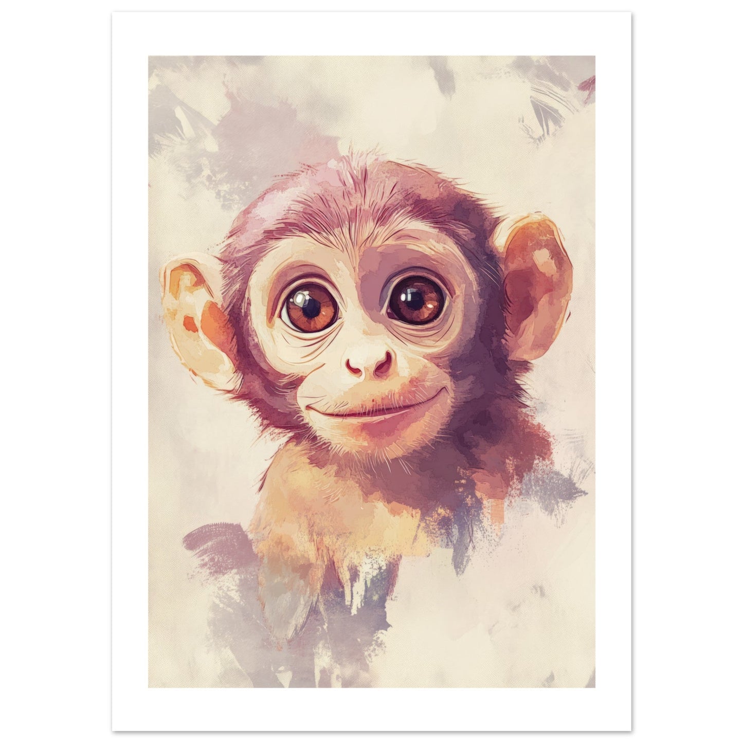 Kids Poster - Cute Monkey As A Colorful Painting