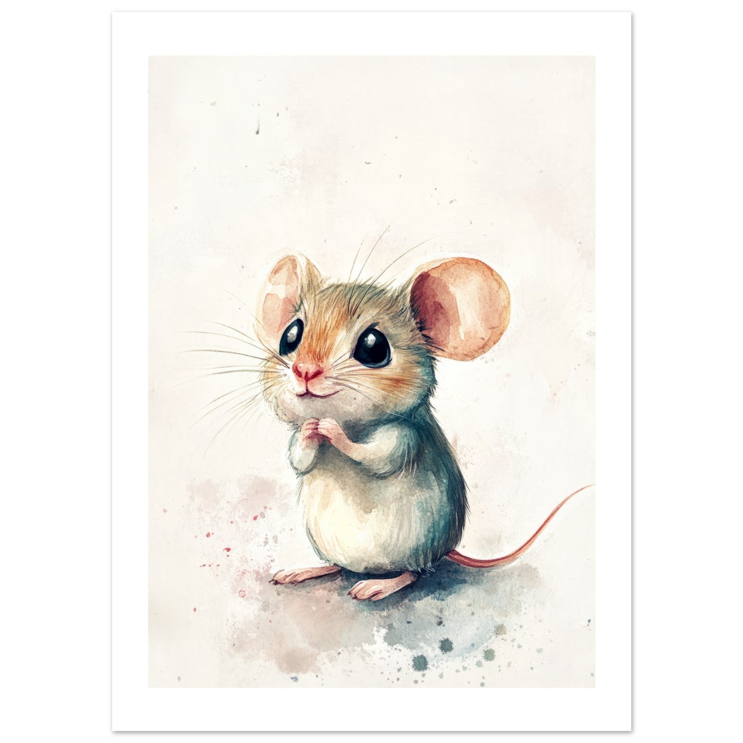 Kids Poster - Cute Mouse As A Colorful Painting 2