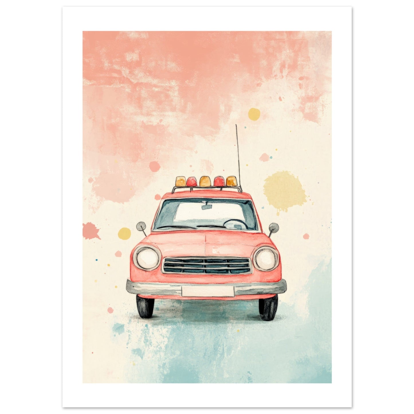 Kids Poster - Police Car As A Colorful Painting