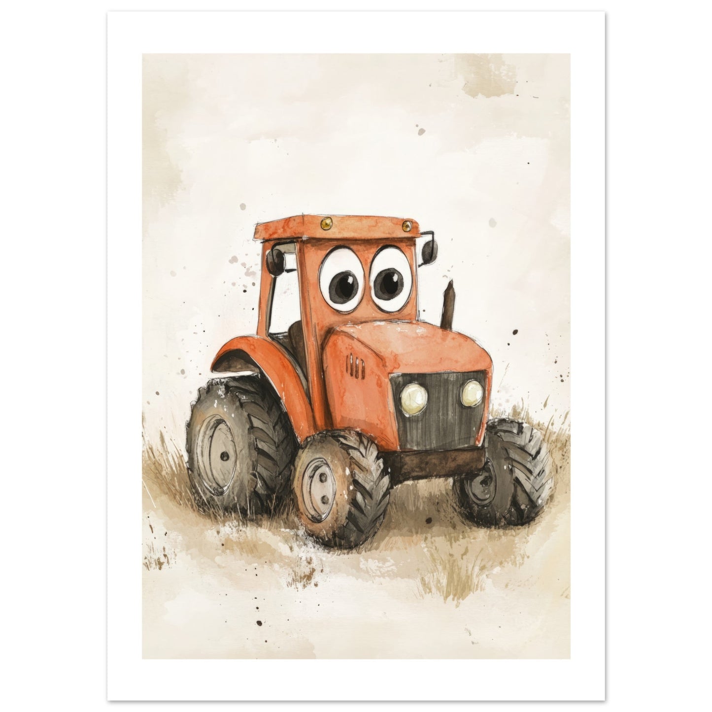 Kids Poster - Cute Tractor As A Colorful Painting 1
