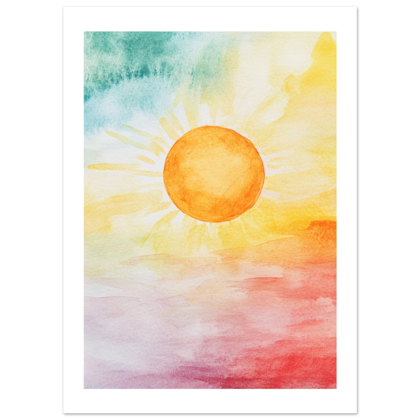 Kids Poster - Sun As A Colorful Painting