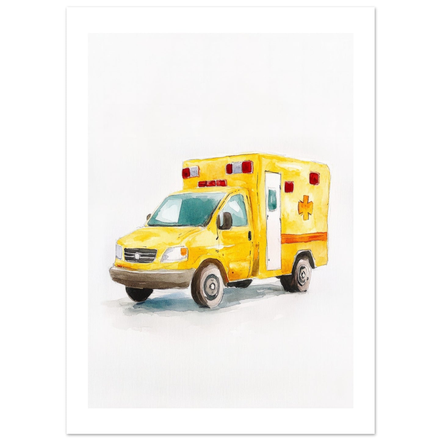Kids Poster - Ambulance As A Colorful Painting