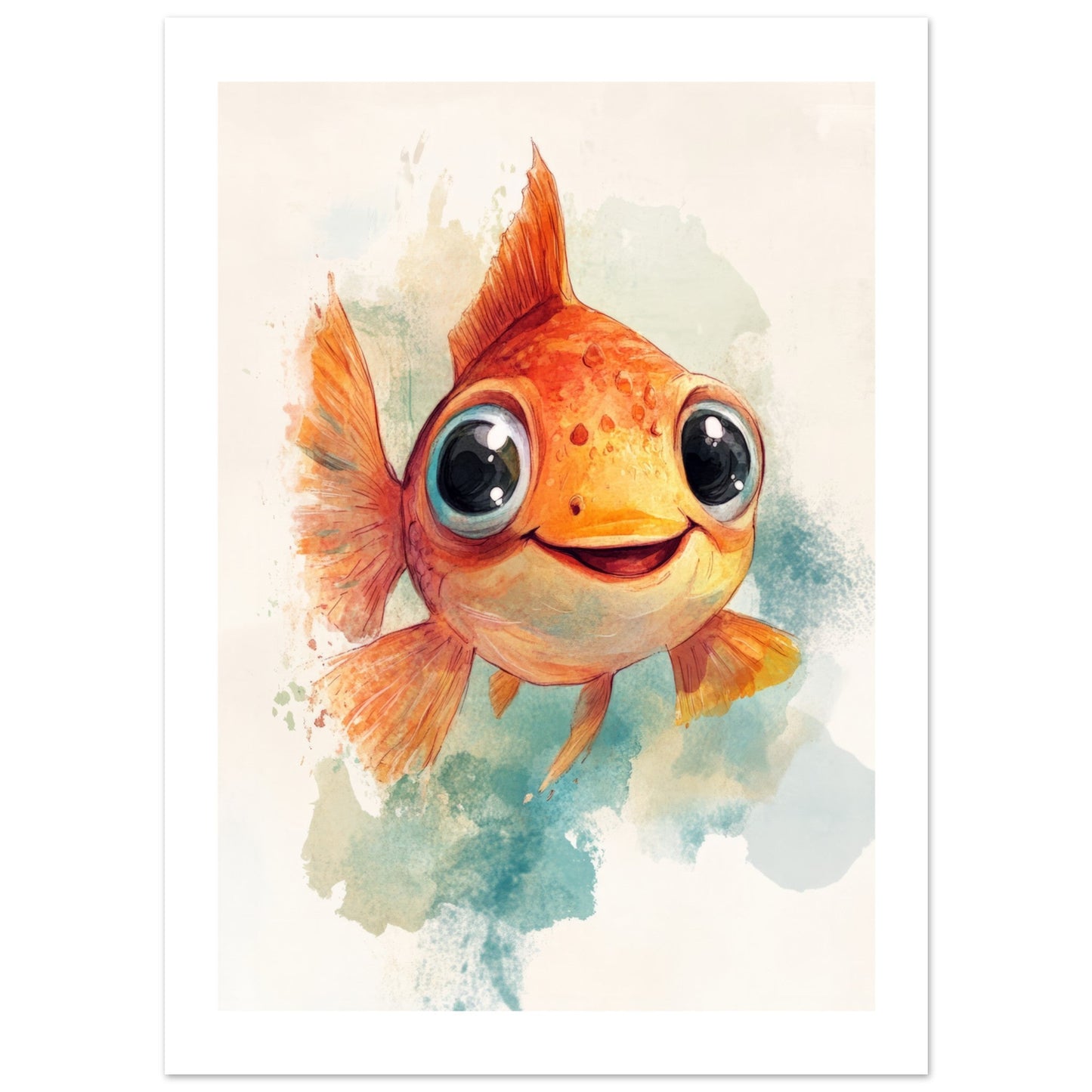 Kids Poster - Cute Fish As A Colorful Painting