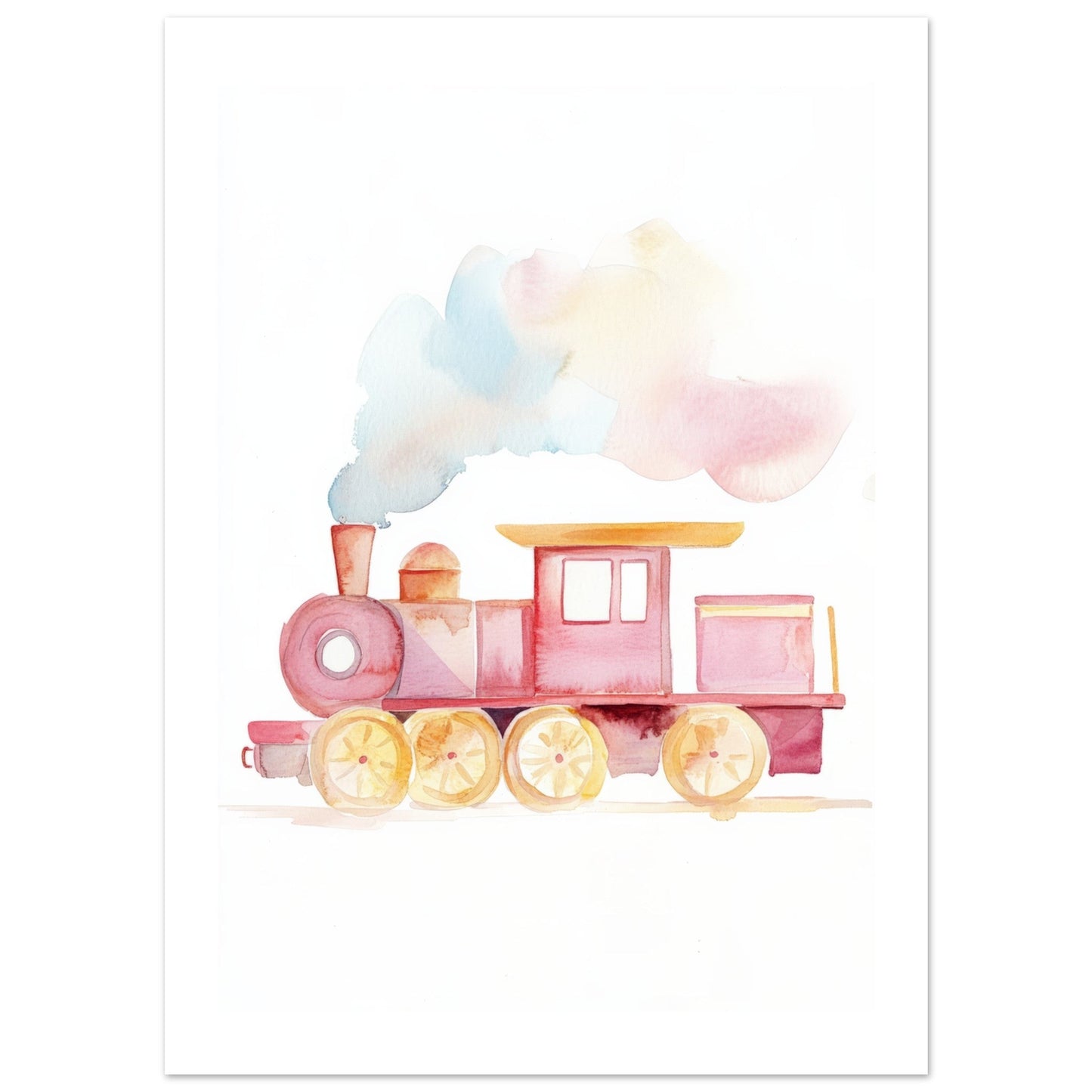 Kids Poster - Train As A Colorful Painting