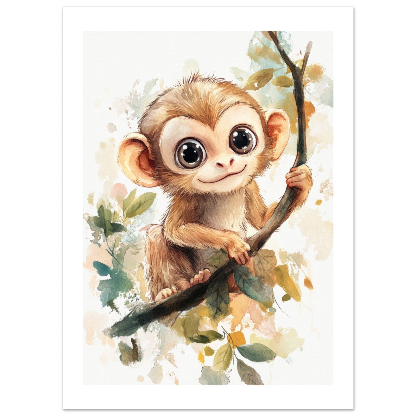 Kids Poster - Cute Monkey As A Colorful Painting 1