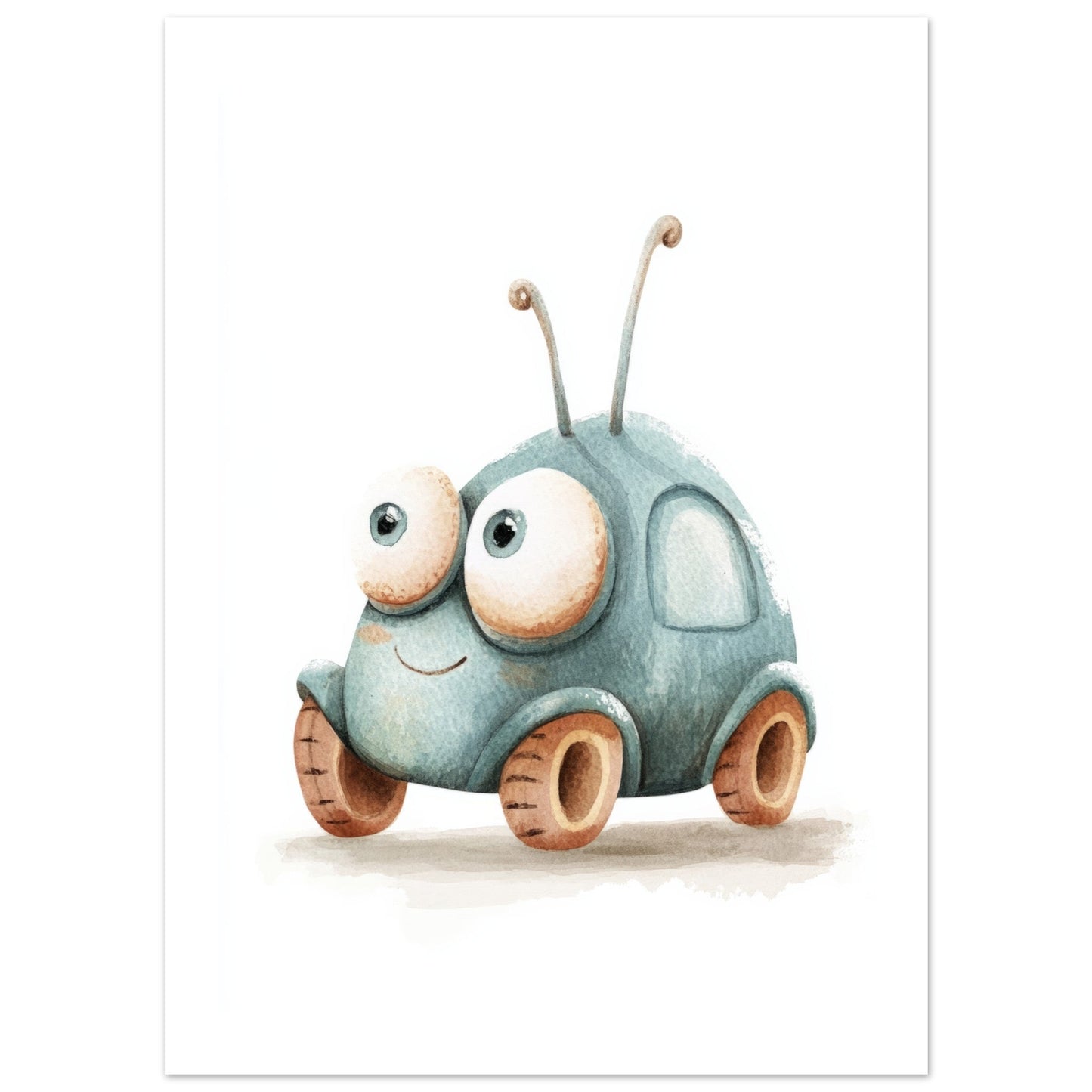 Kids Poster - Cute Snail Car As A Colorful Painting 1