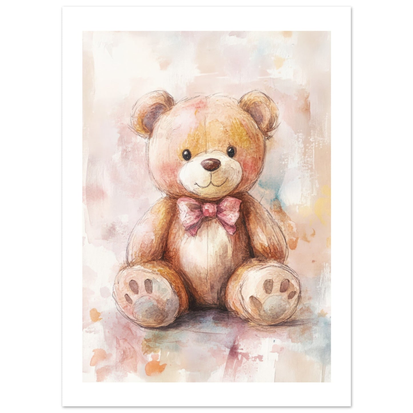 Kids Poster - Teddy Bear As A Colorful Painting 1