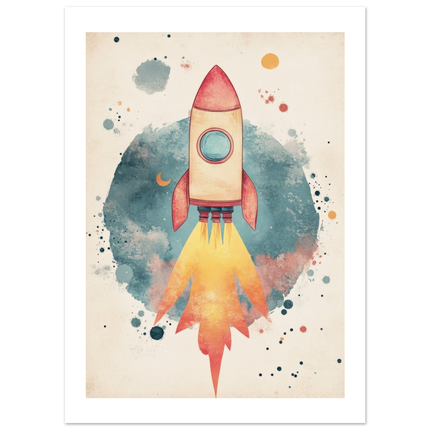 Kids Poster - Rocket As A Colorful Painting 1