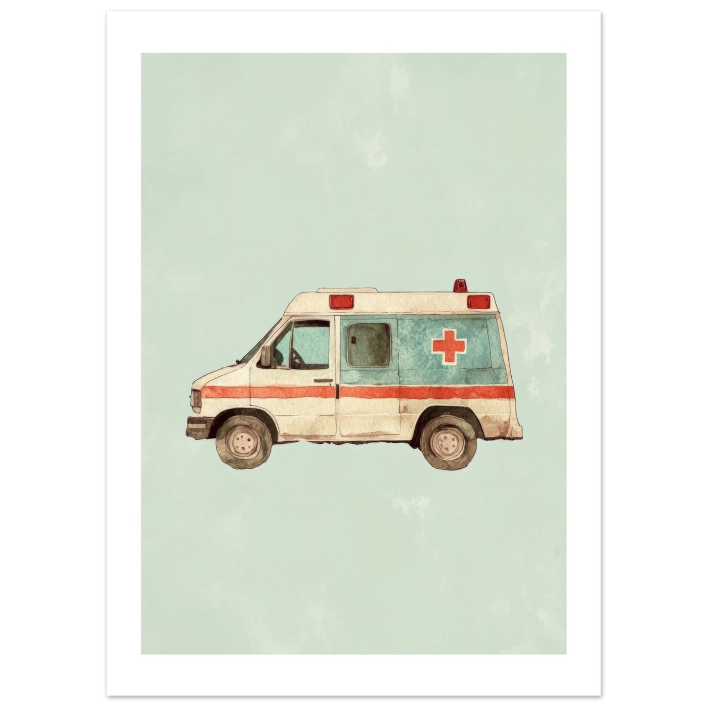 Kids Poster - Ambulance As A Colorful Painting 1