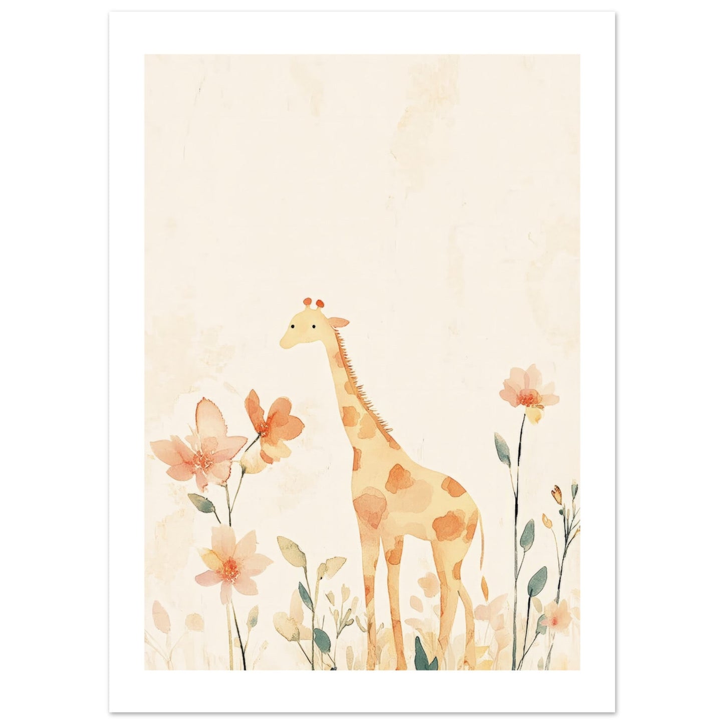 Kids Poster - Giraffe As A Colorful Painting 1