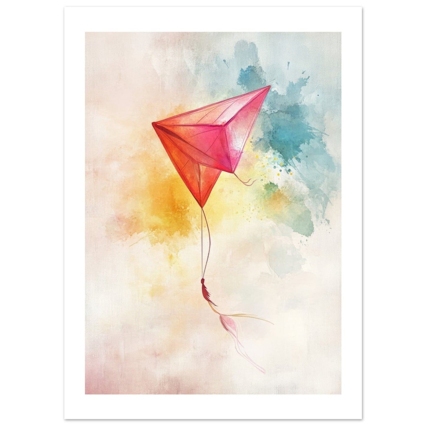 Kids Poster - Kite As A Colorful Painting