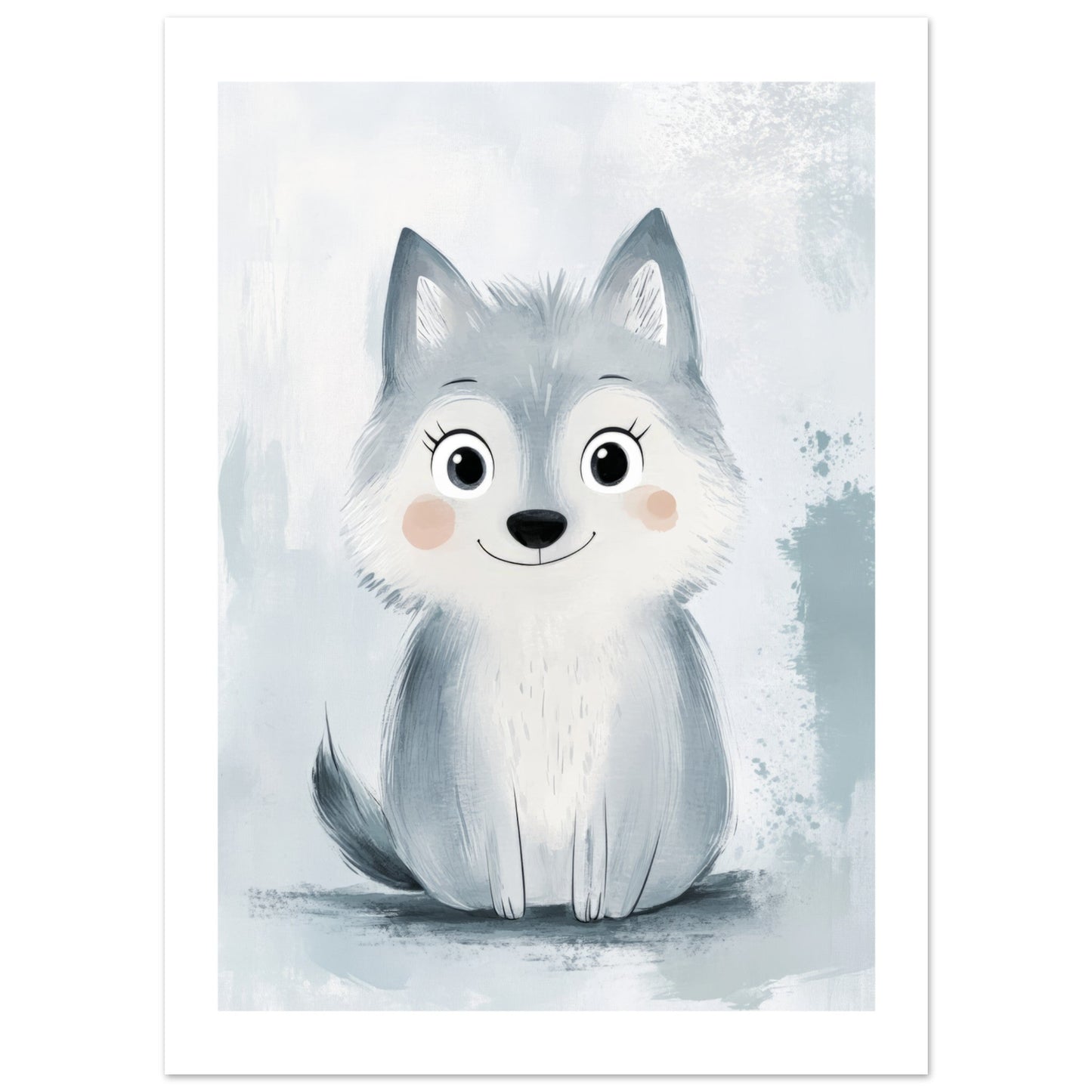 Kids Poster - Cute Wolf As A Colorful Painting 2