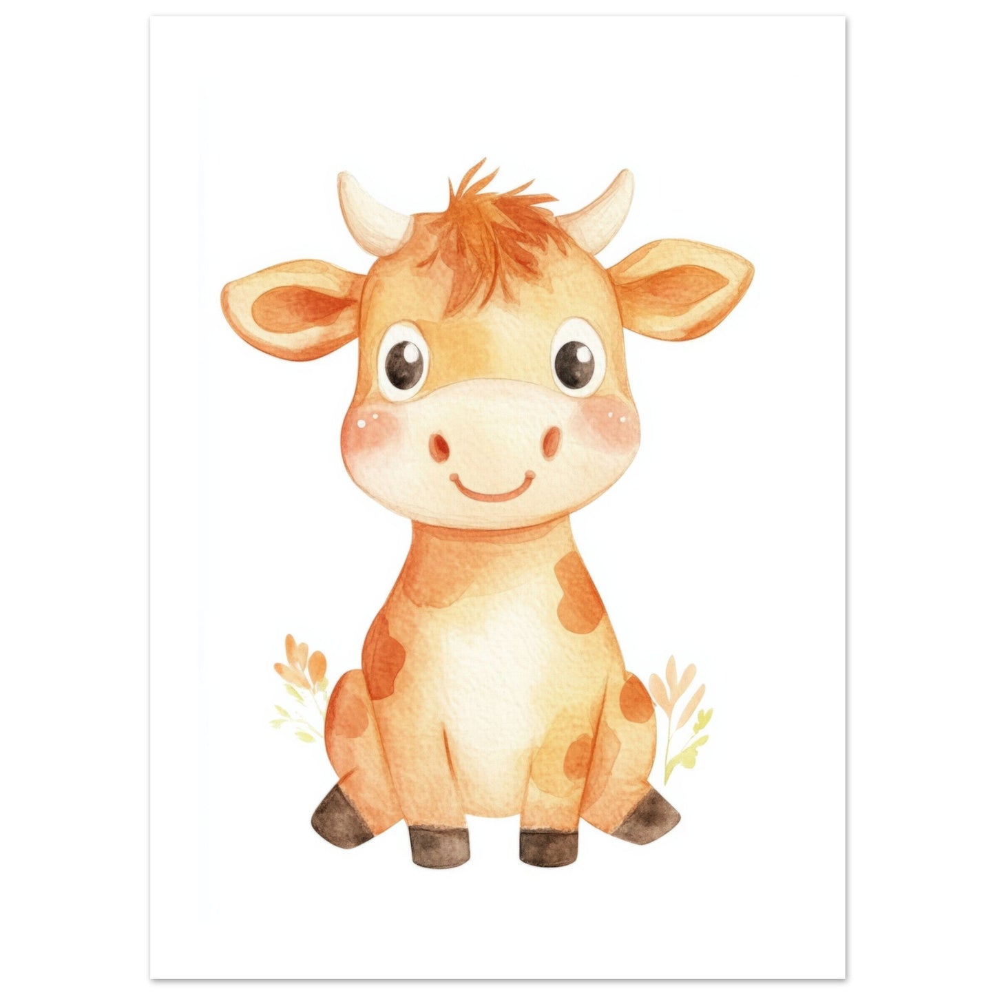 Kids Poster - Cute Cow As A Colorful Painting 2
