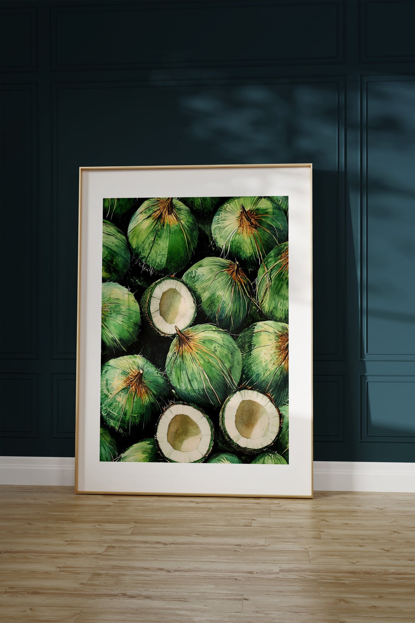 A pattern of Green Coconuts