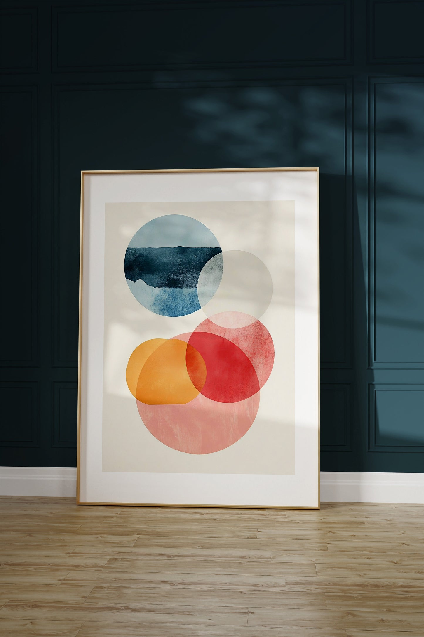 Aquarelle Circles on Off-White Background