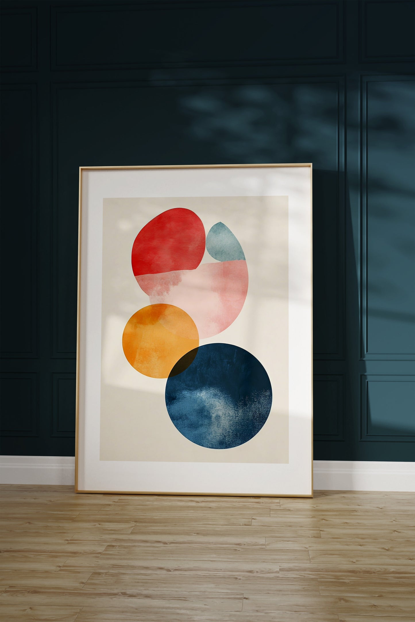 Aquarelle Circles on Off-White Background 3