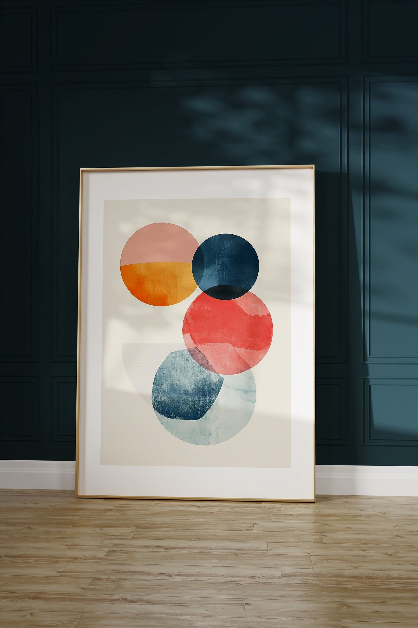 Aquarelle Circles on Off-White Background 4