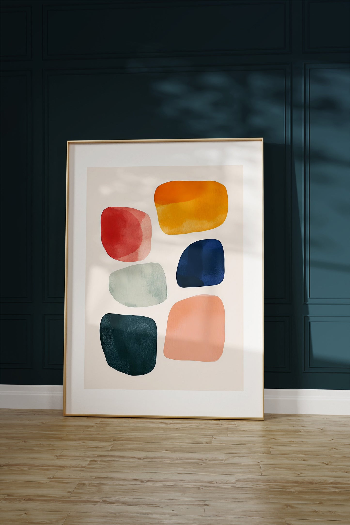 Aquarelle Shapes on Off-White Background