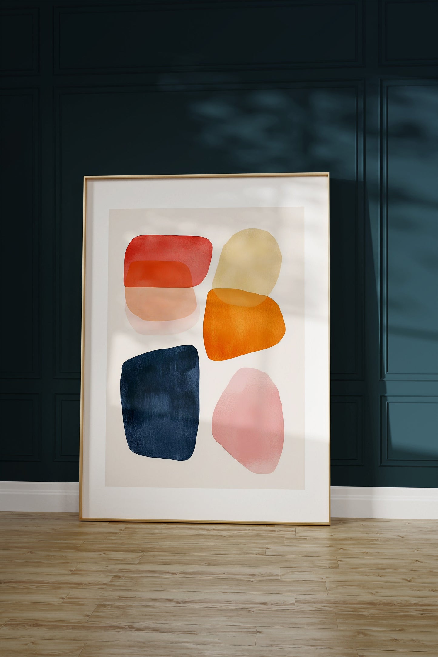 Aquarelle Shapes on Off-White Background 2