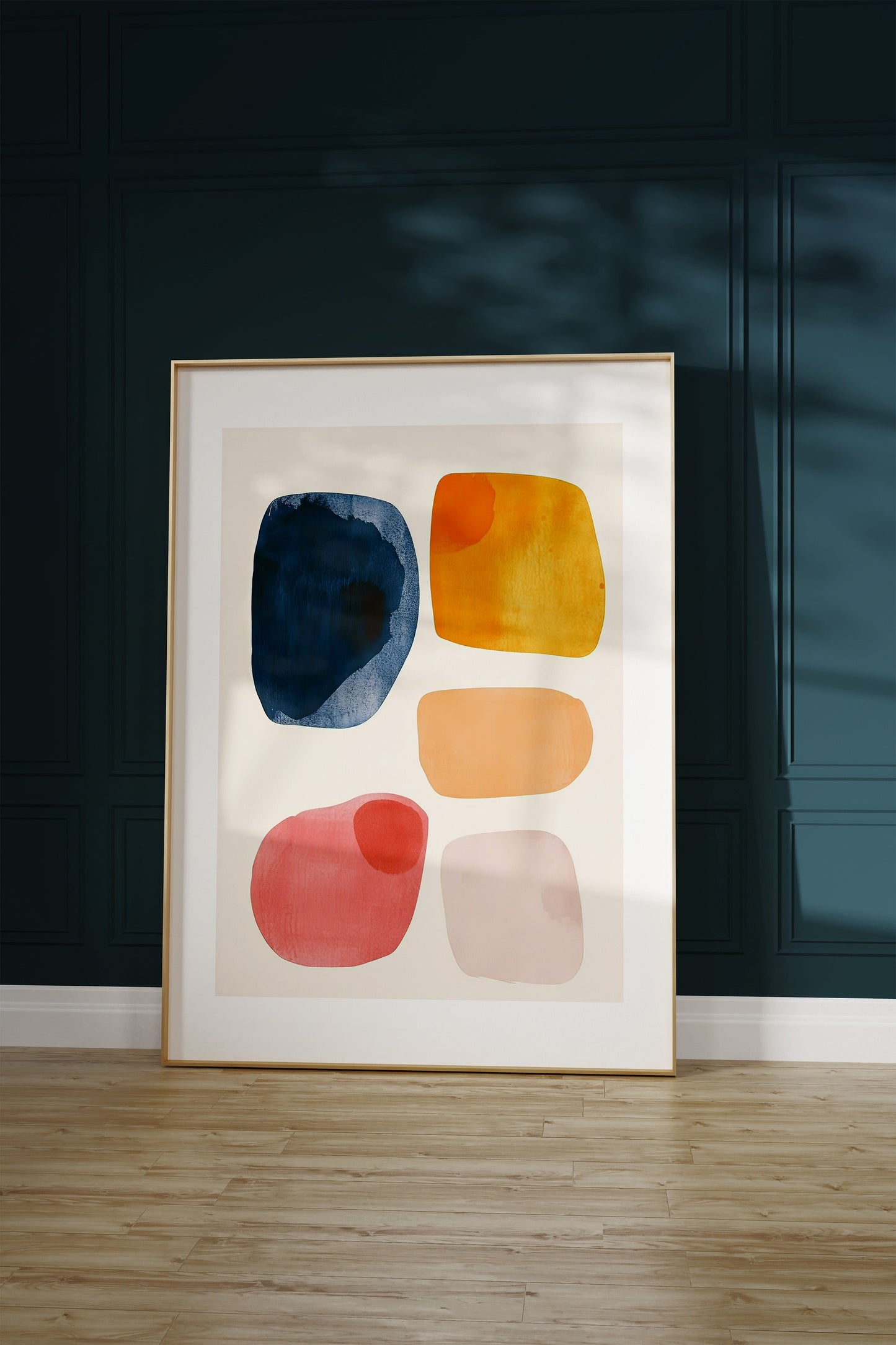 Aquarelle Shapes on Off-White Background 3