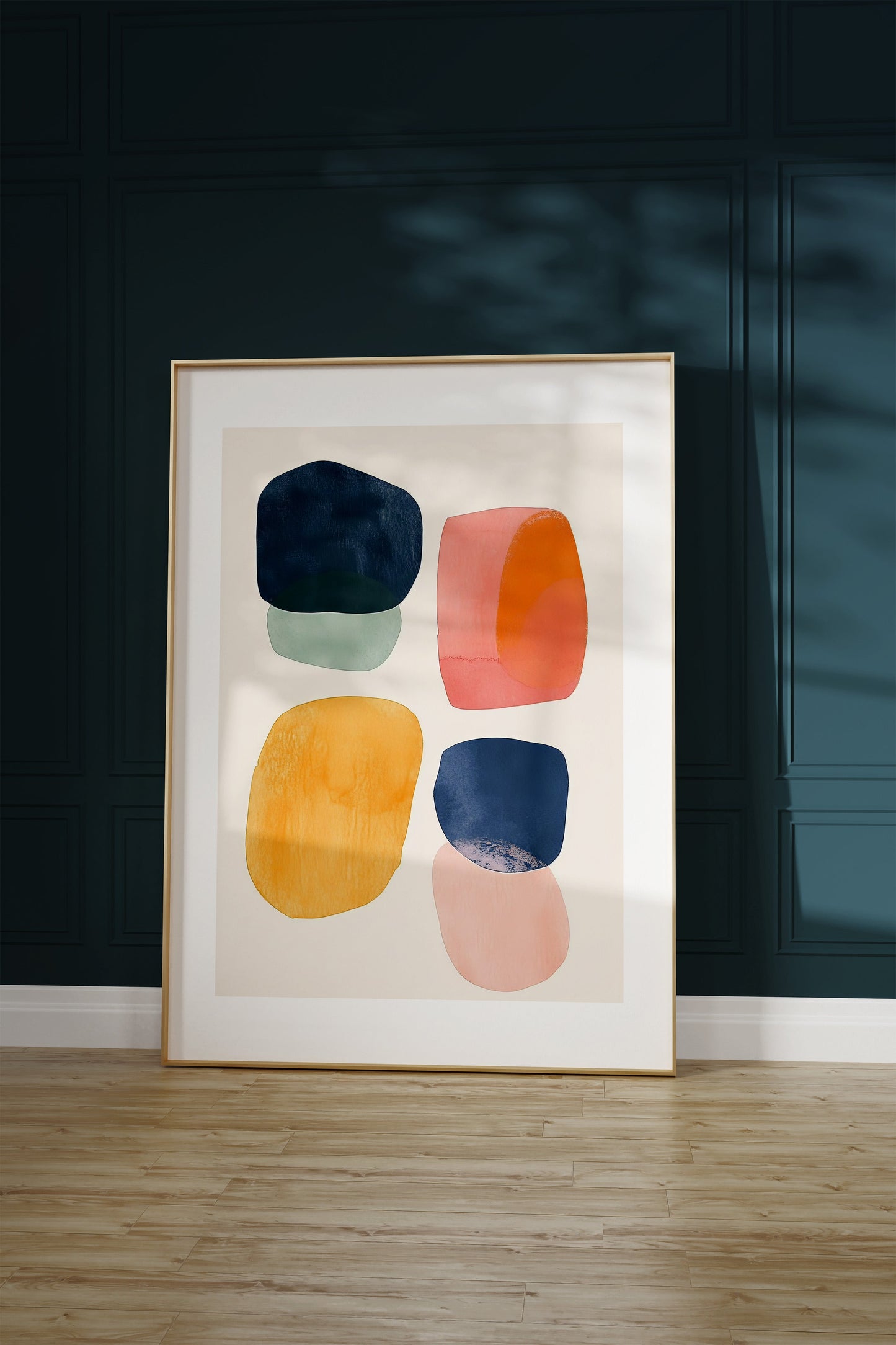 Aquarelle Shapes on Off-White Background 4