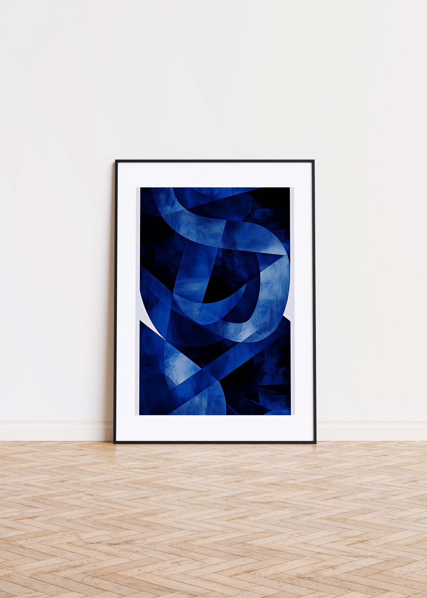 Dark blue shapes