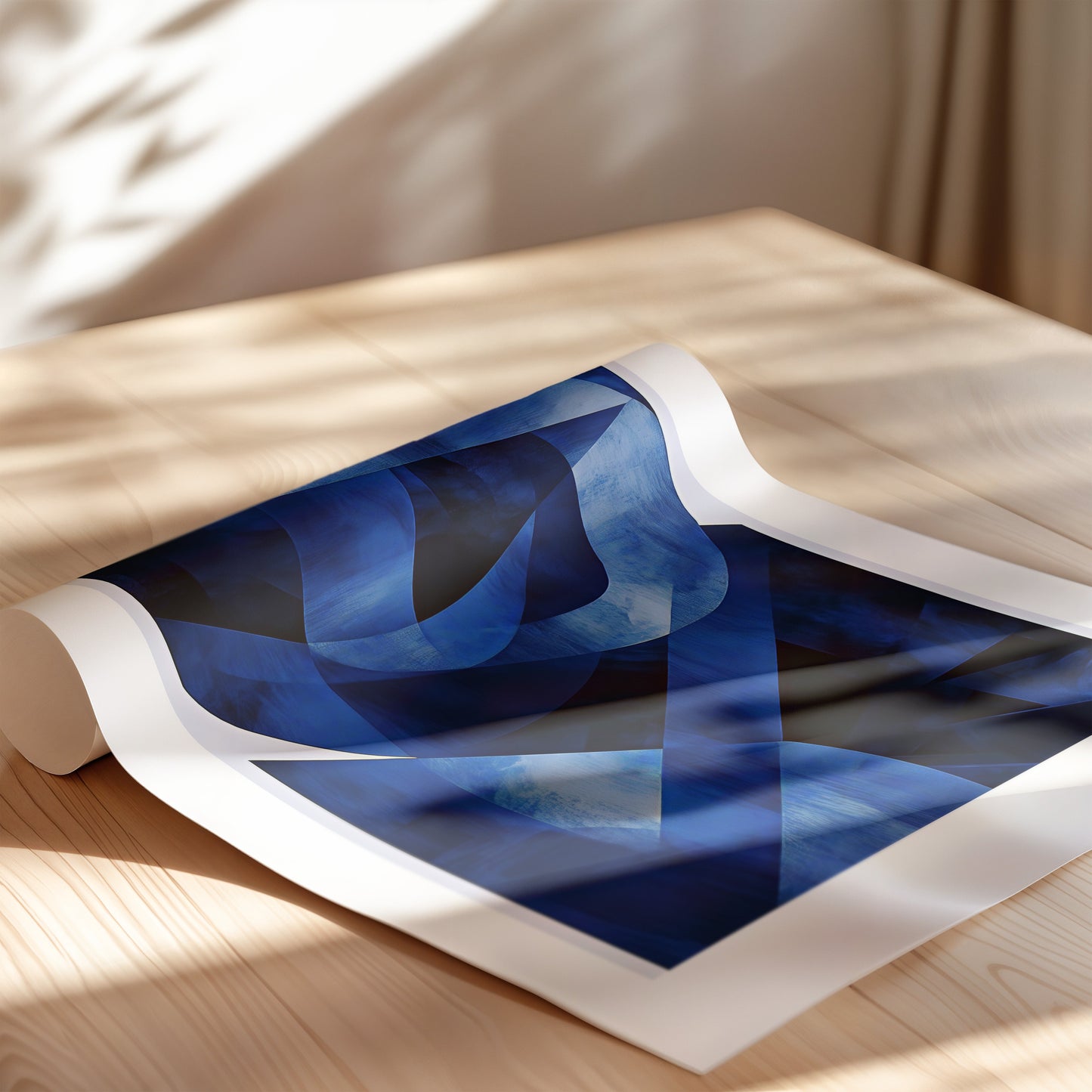 Dark blue shapes