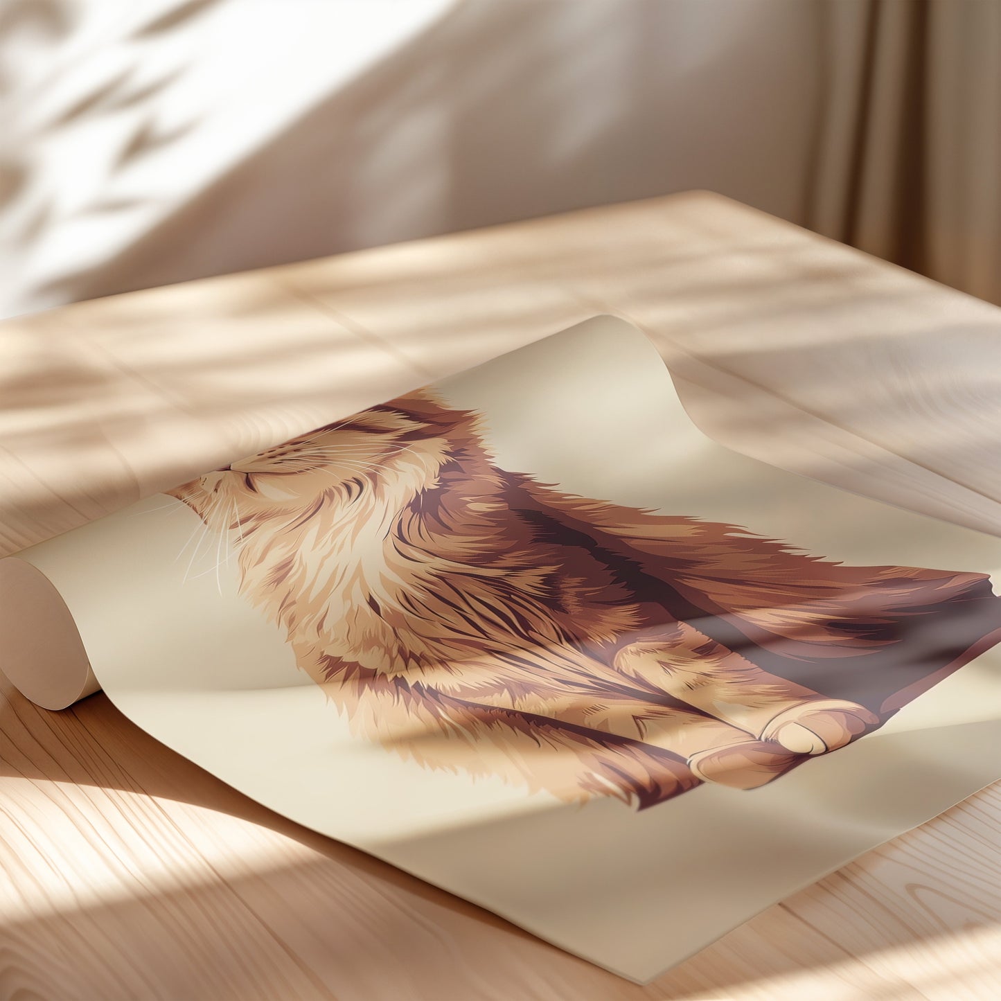 Illustration of a American Bobtail cat 1