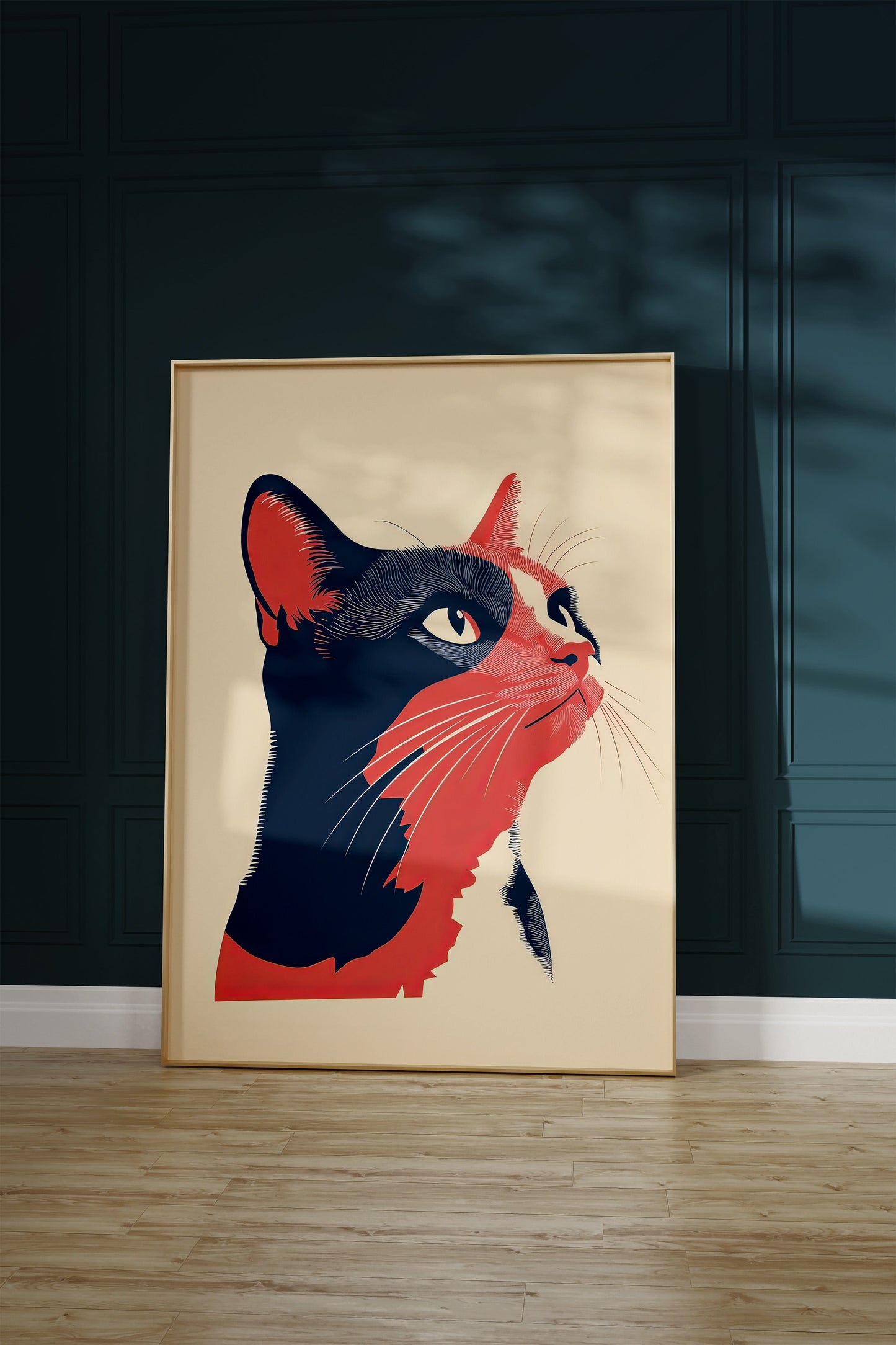Illustration of a American Curl cat