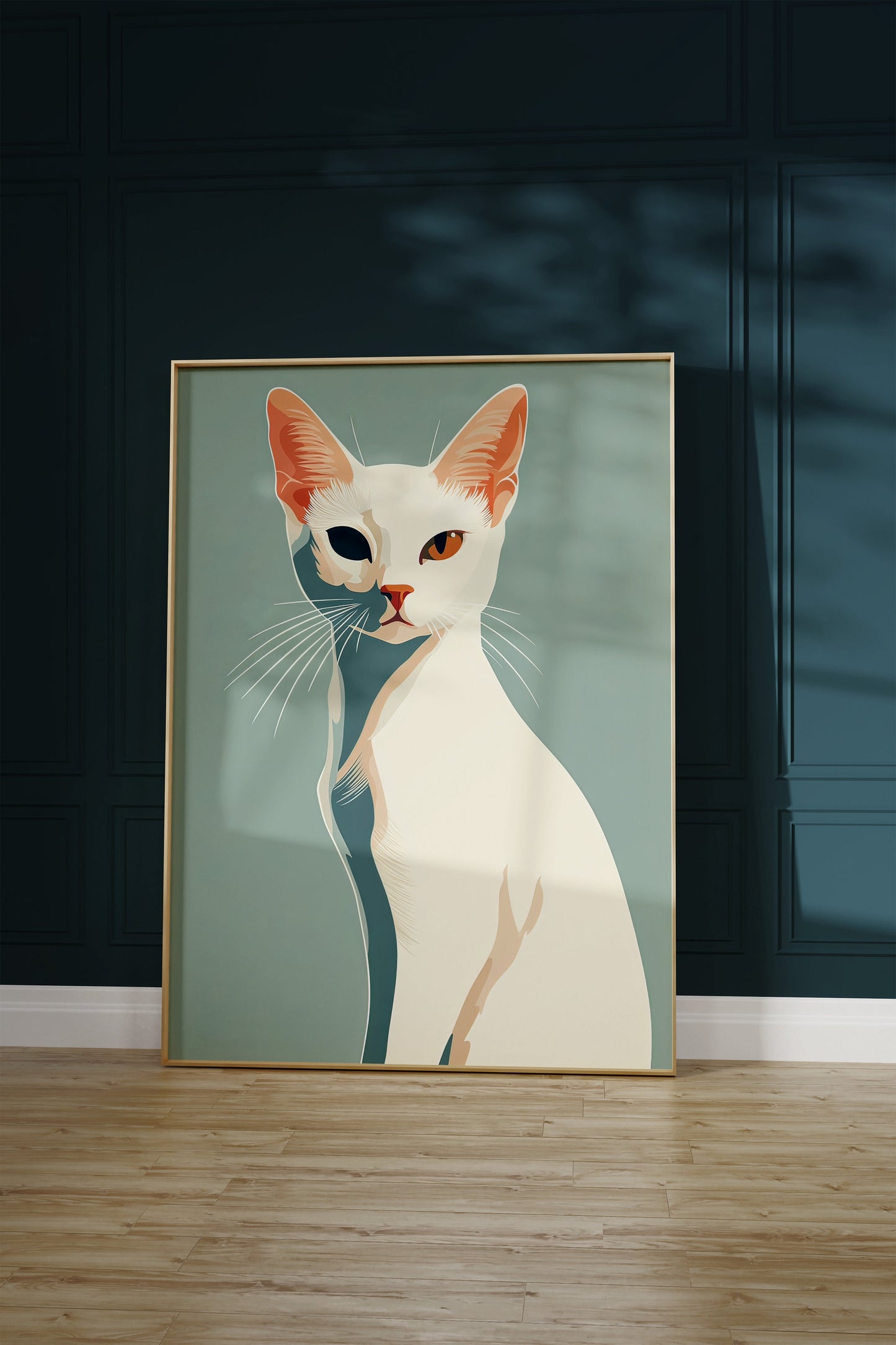 Illustration of a Khao Manee cat 1