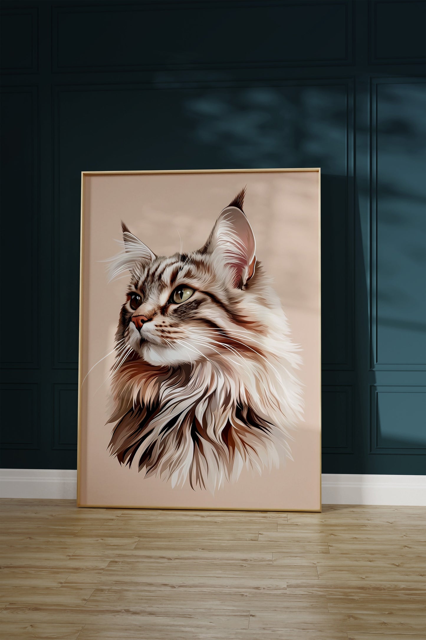 Illustration of a Maine Coon cat