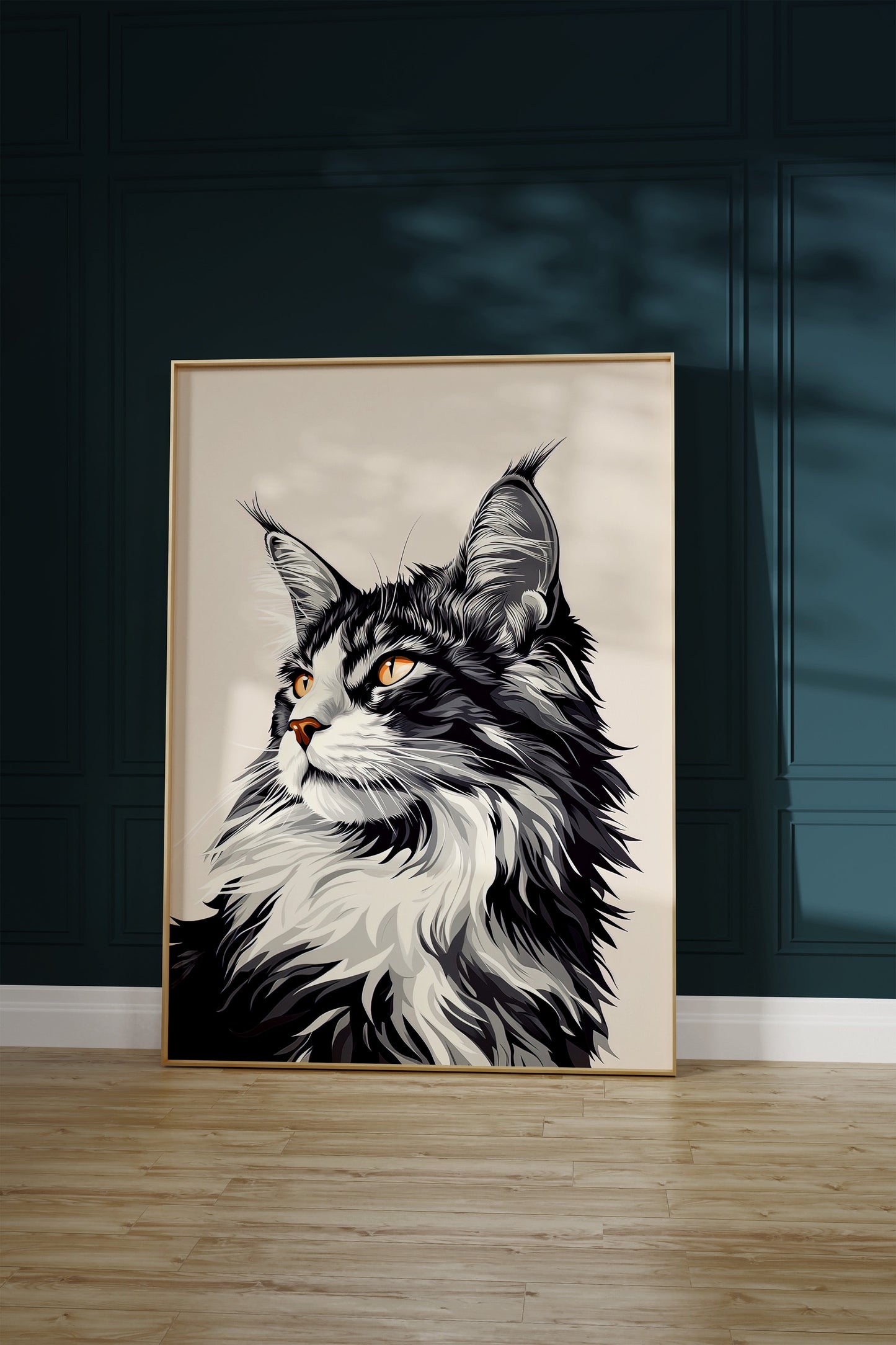 Illustration of a Maine Coon cat 2