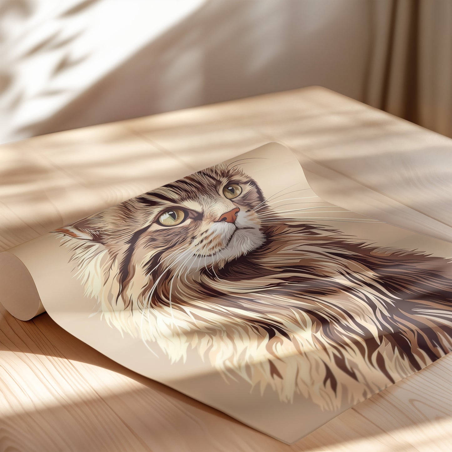 Illustration of a Maine Coon cat 4