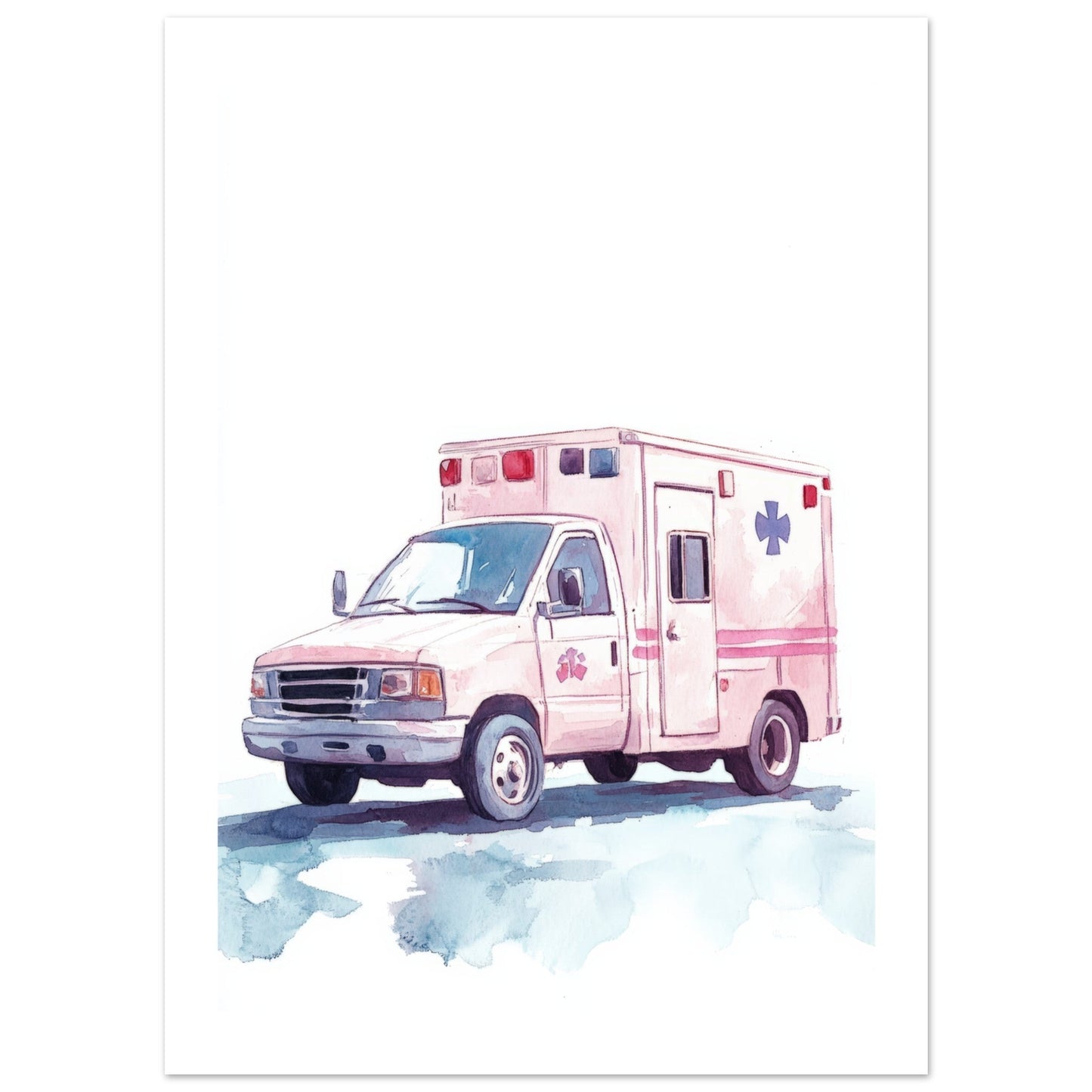 Kids Poster - Ambulance As A Colorful Painting 2