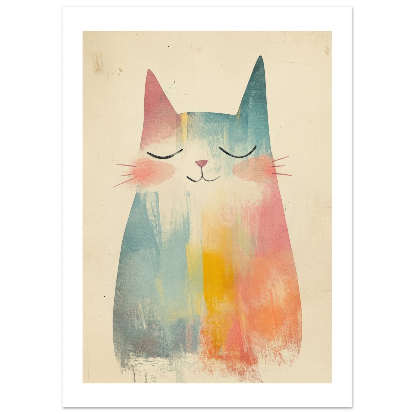 Kids Poster - Cat As A Colorful Painting