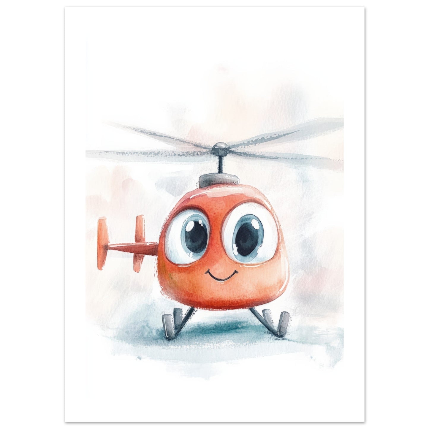 Kids Poster - Cute Helicopter As A Colorful Painting