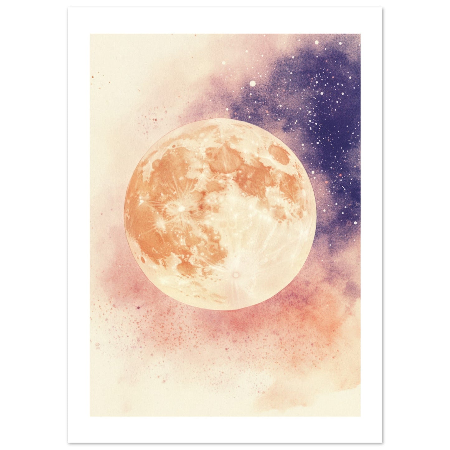 Kids Poster - Moon As A Colorful Painting 4