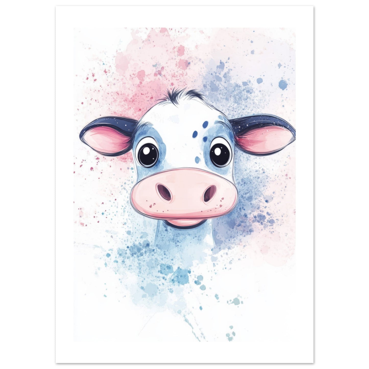 Kids Poster - Cute Cow As A Colorful Painting