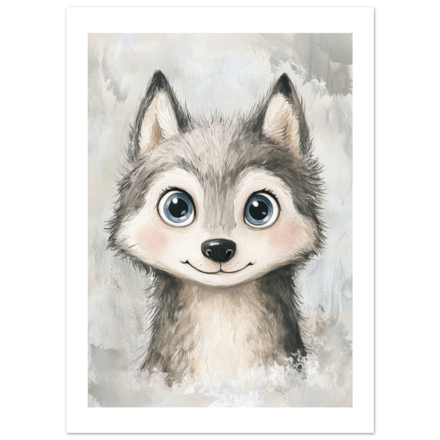 Kids Poster - Cute Wolf As A Colorful Painting 4