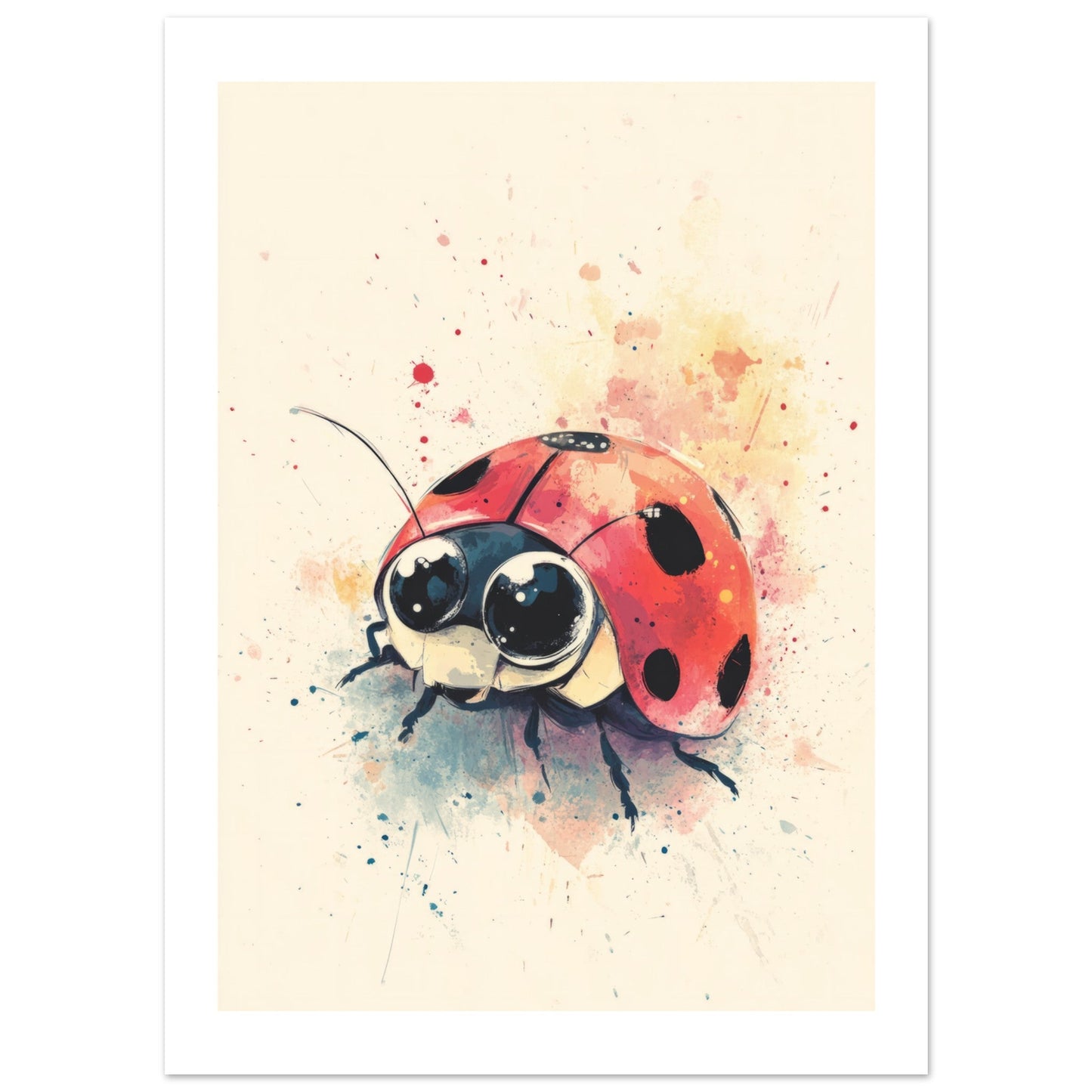 Kids Poster - Cute Ladybug As A Colorful Painting